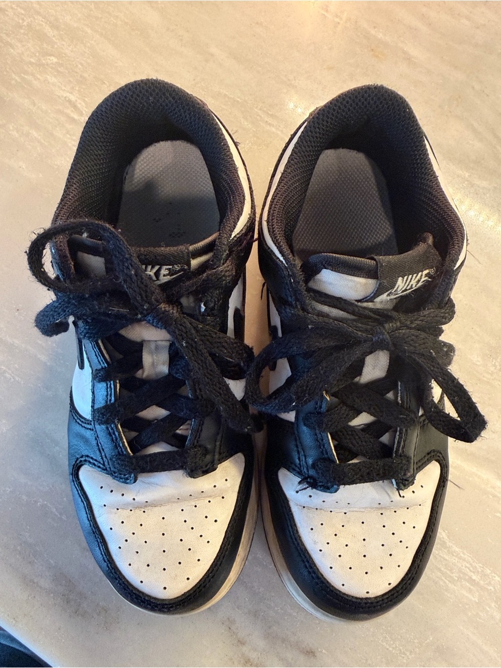 Nike Kids Black & White Low Top Sneakers with Swoosh - Picture 4 of 5